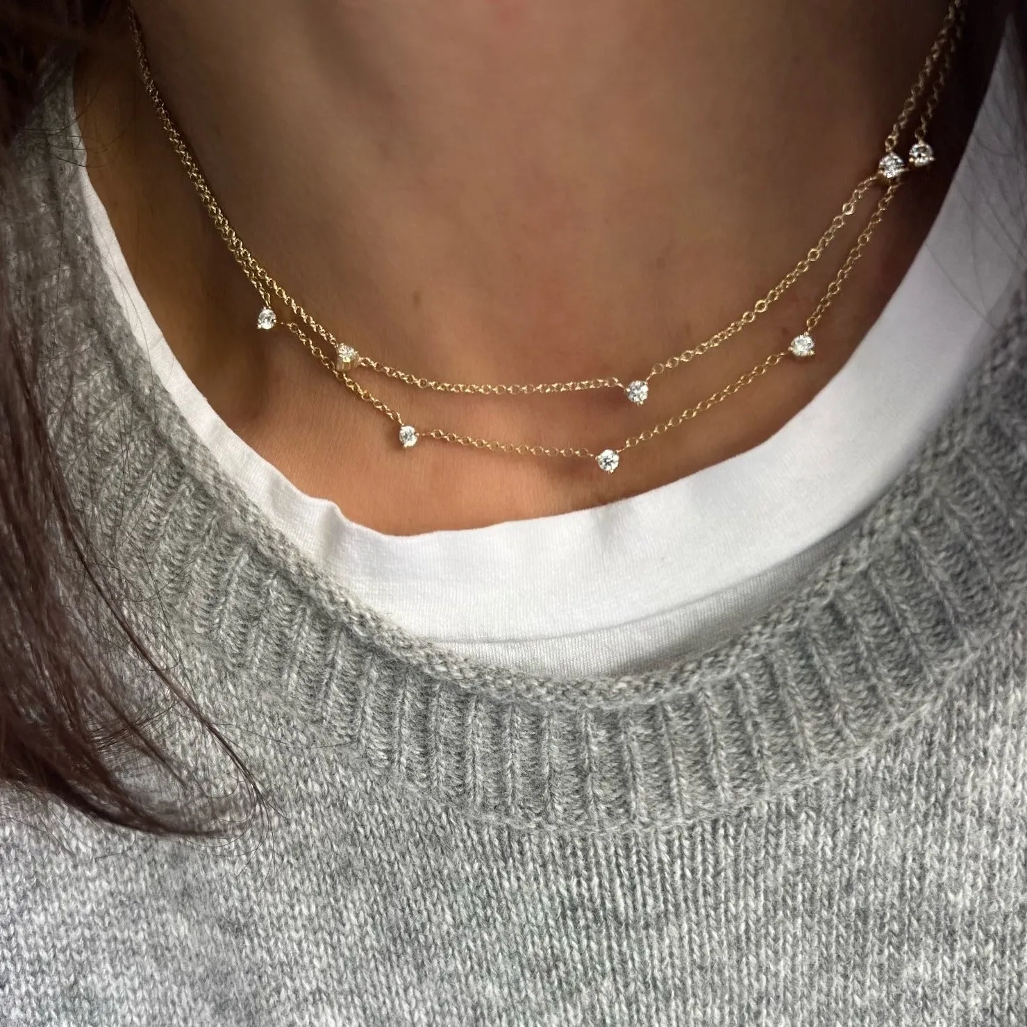 5 Floating Diamond Necklace