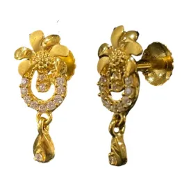 916 Twenty Two Karat (22K) Gold Studded Earrings -Style#05