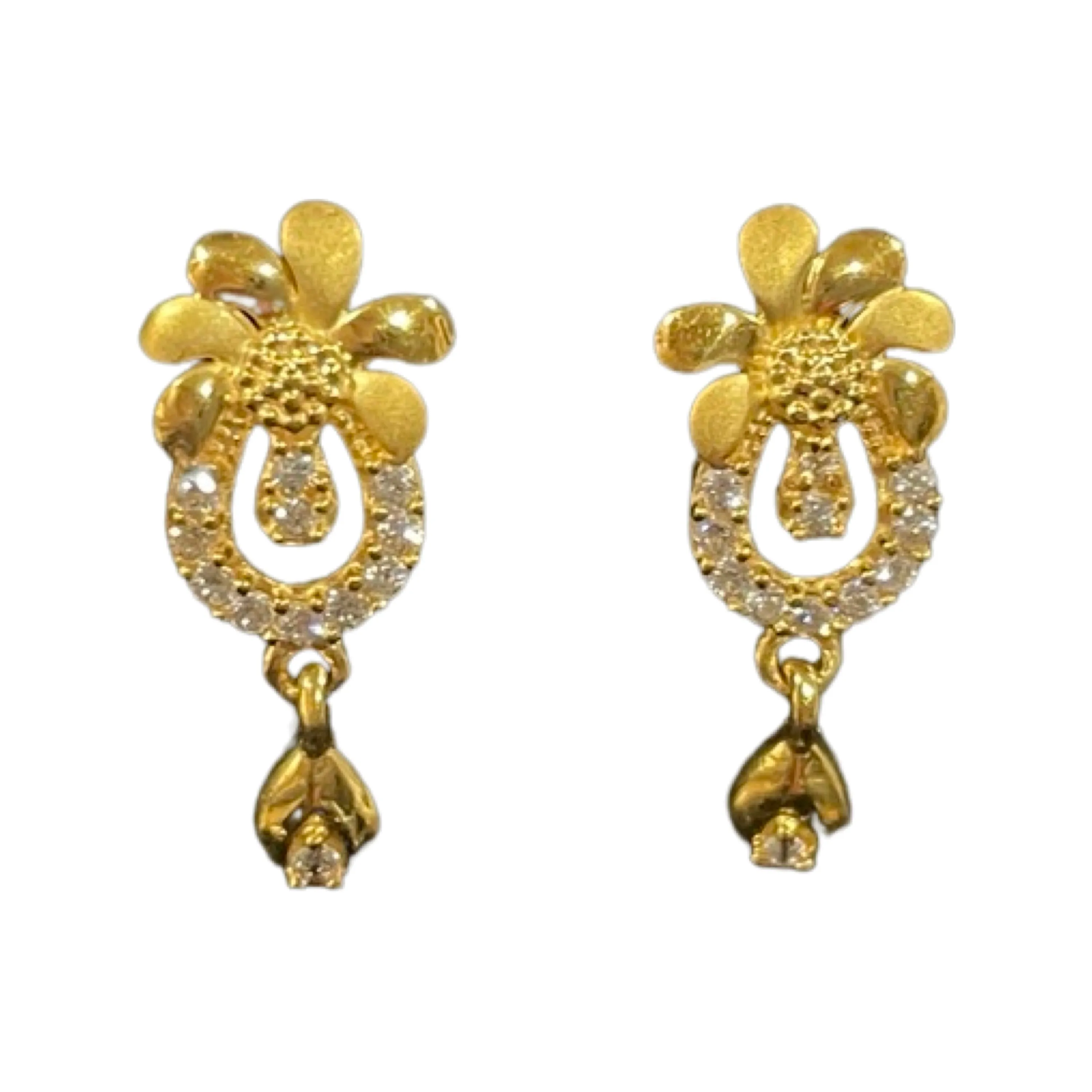 916 Twenty Two Karat (22K) Gold Studded Earrings -Style#05