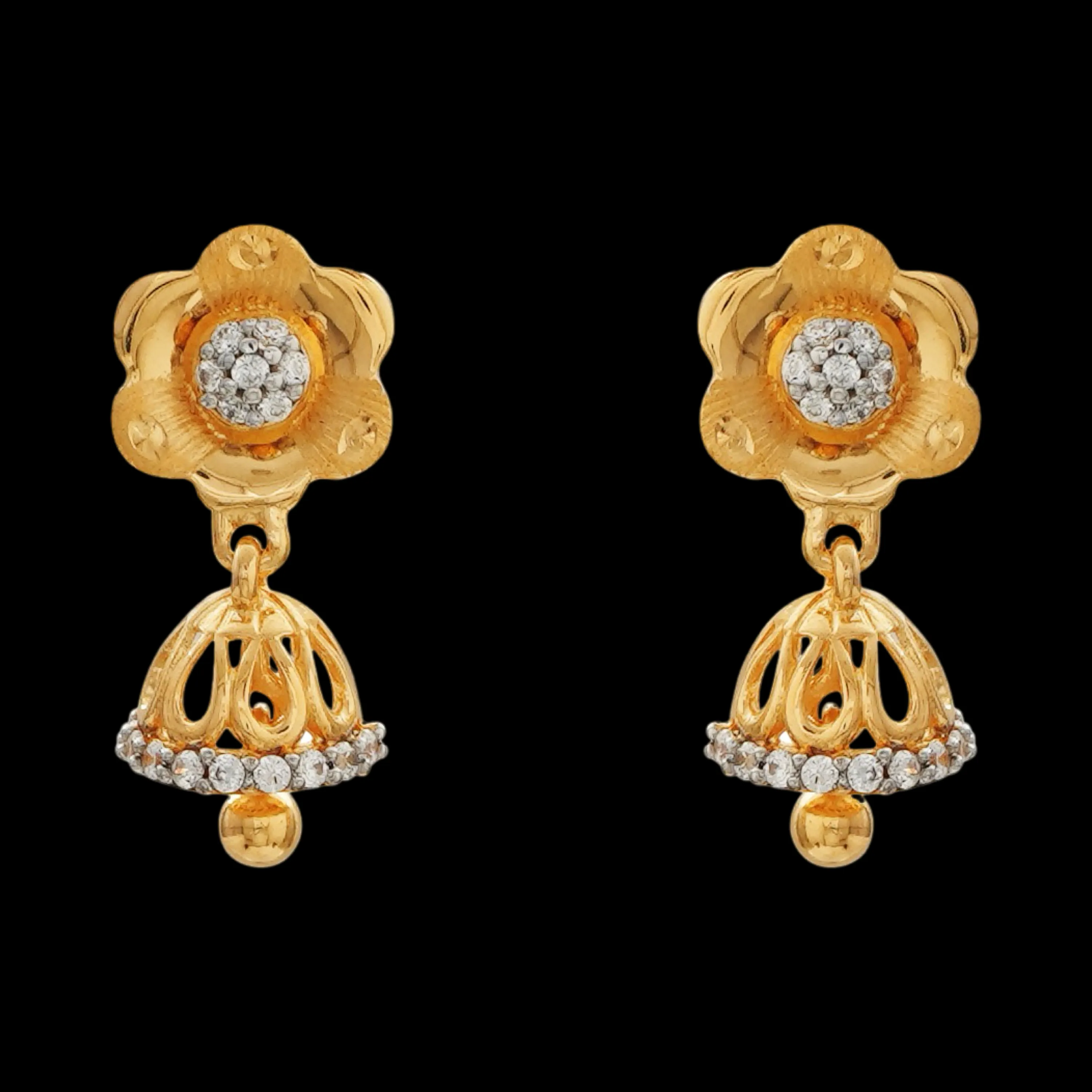 916 Twenty Two Karat (22Kt) Hallmarked Gold Small Jhumki (Jimki) -Style#03