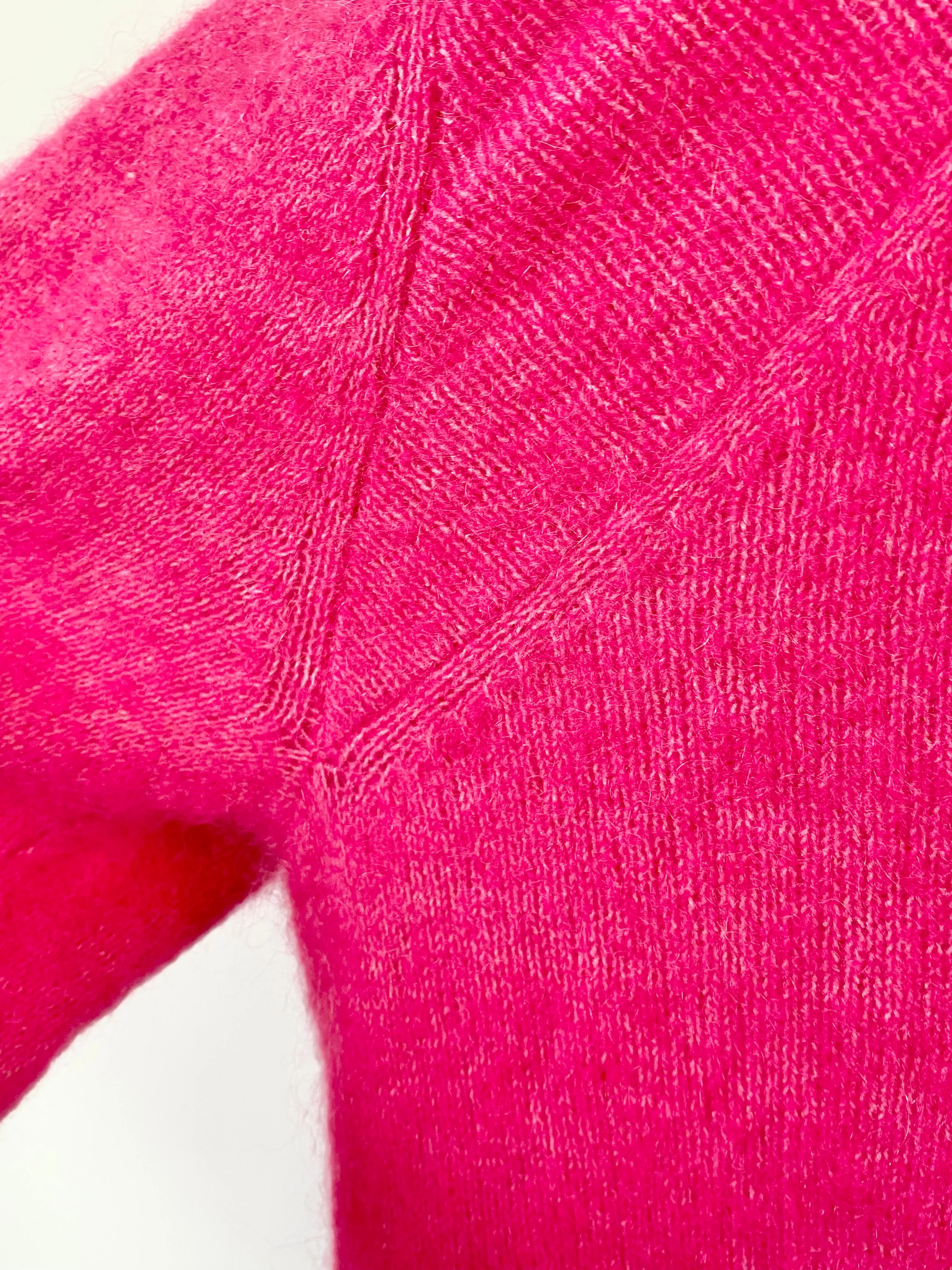 Acne Studios Hot Pink 'Raya' Mohair Blend Shrug Cardigan - AU8/10