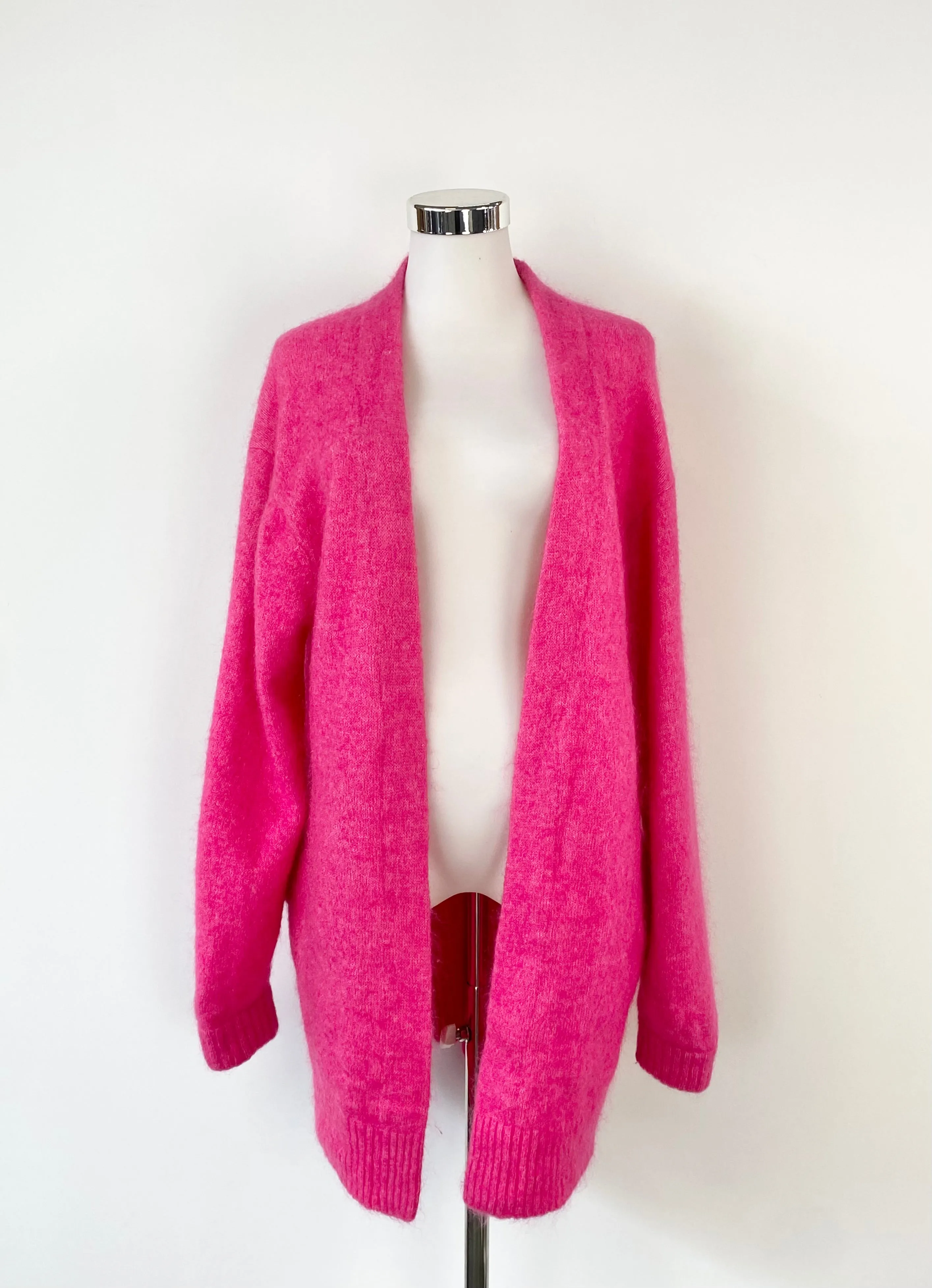 Acne Studios Hot Pink 'Raya' Mohair Blend Shrug Cardigan - AU8/10