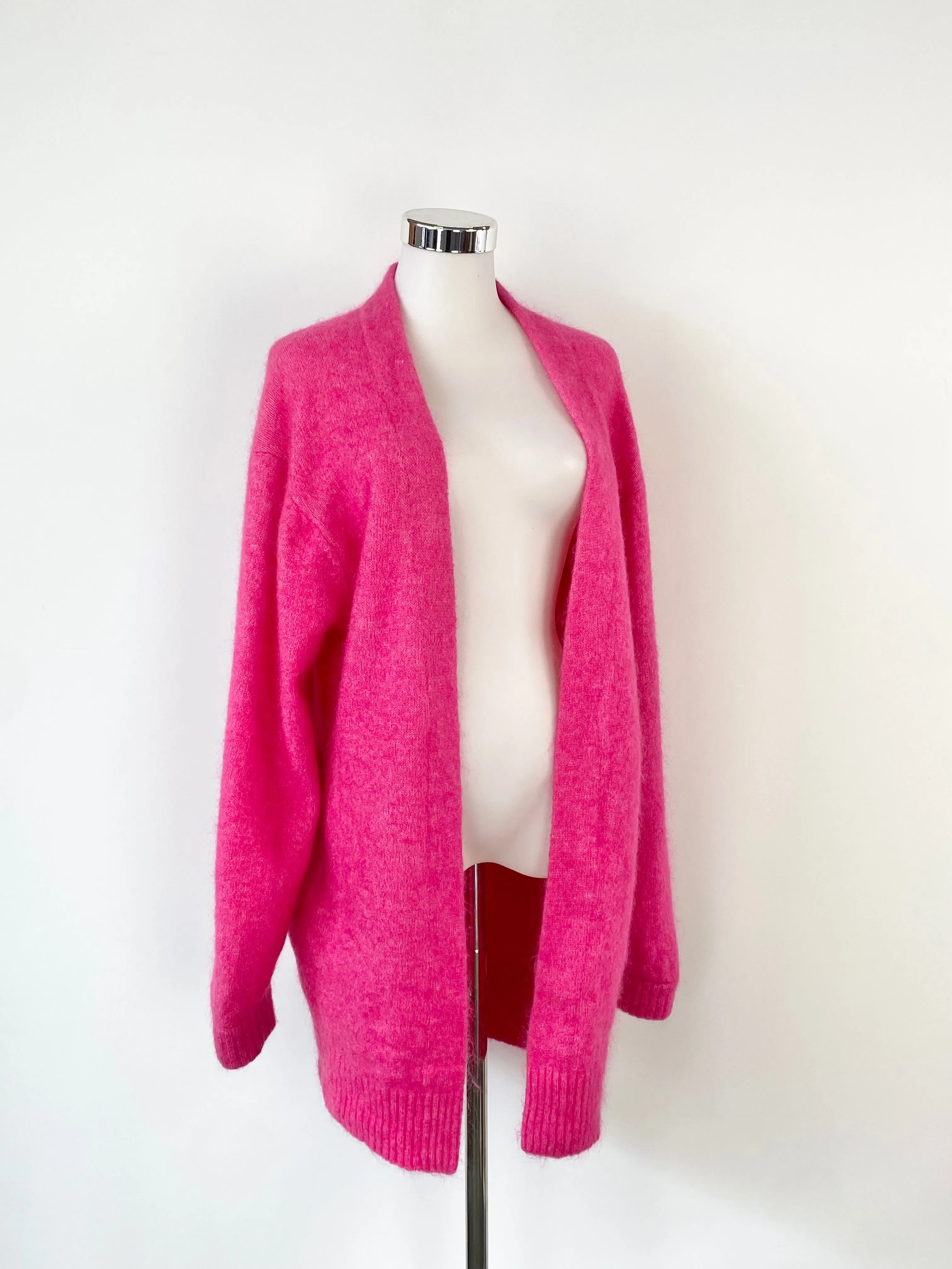 Acne Studios Hot Pink 'Raya' Mohair Blend Shrug Cardigan - AU8/10
