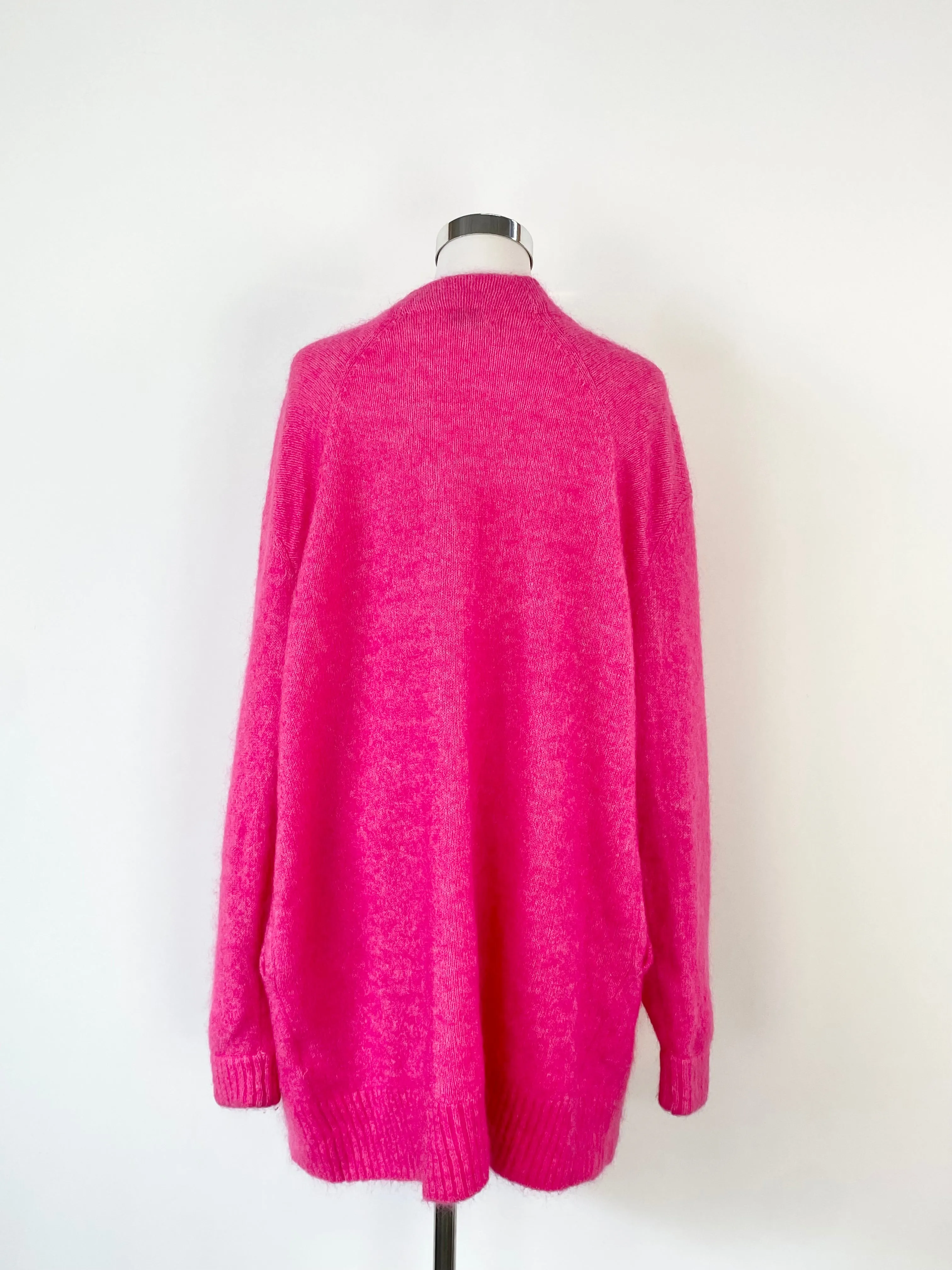 Acne Studios Hot Pink 'Raya' Mohair Blend Shrug Cardigan - AU8/10