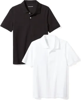 Amazon Essentials Boys and Toddlers' Short-Sleeve Pique Polo Shirts, Multipacks