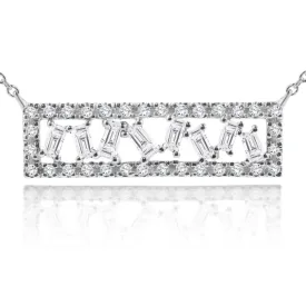 Baguette Diamond Bar Necklace