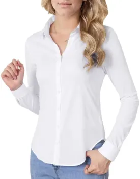 Beninos Women's Classic Button Down Shirt Elegant Office Casual Blouse