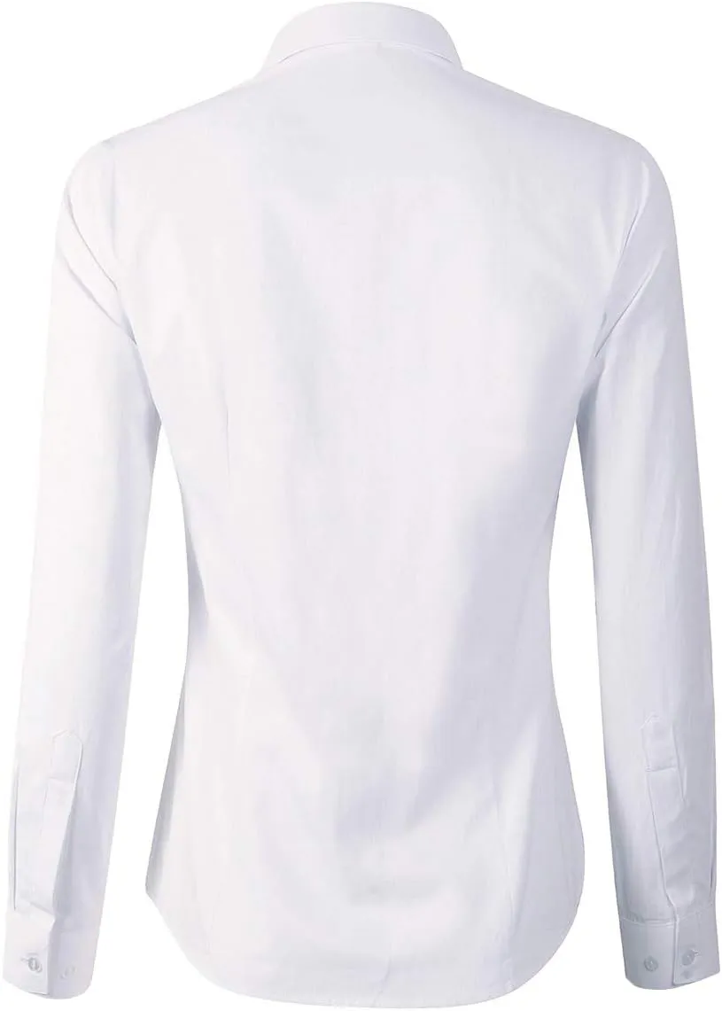 Beninos Women's Classic Button Down Shirt Elegant Office Casual Blouse