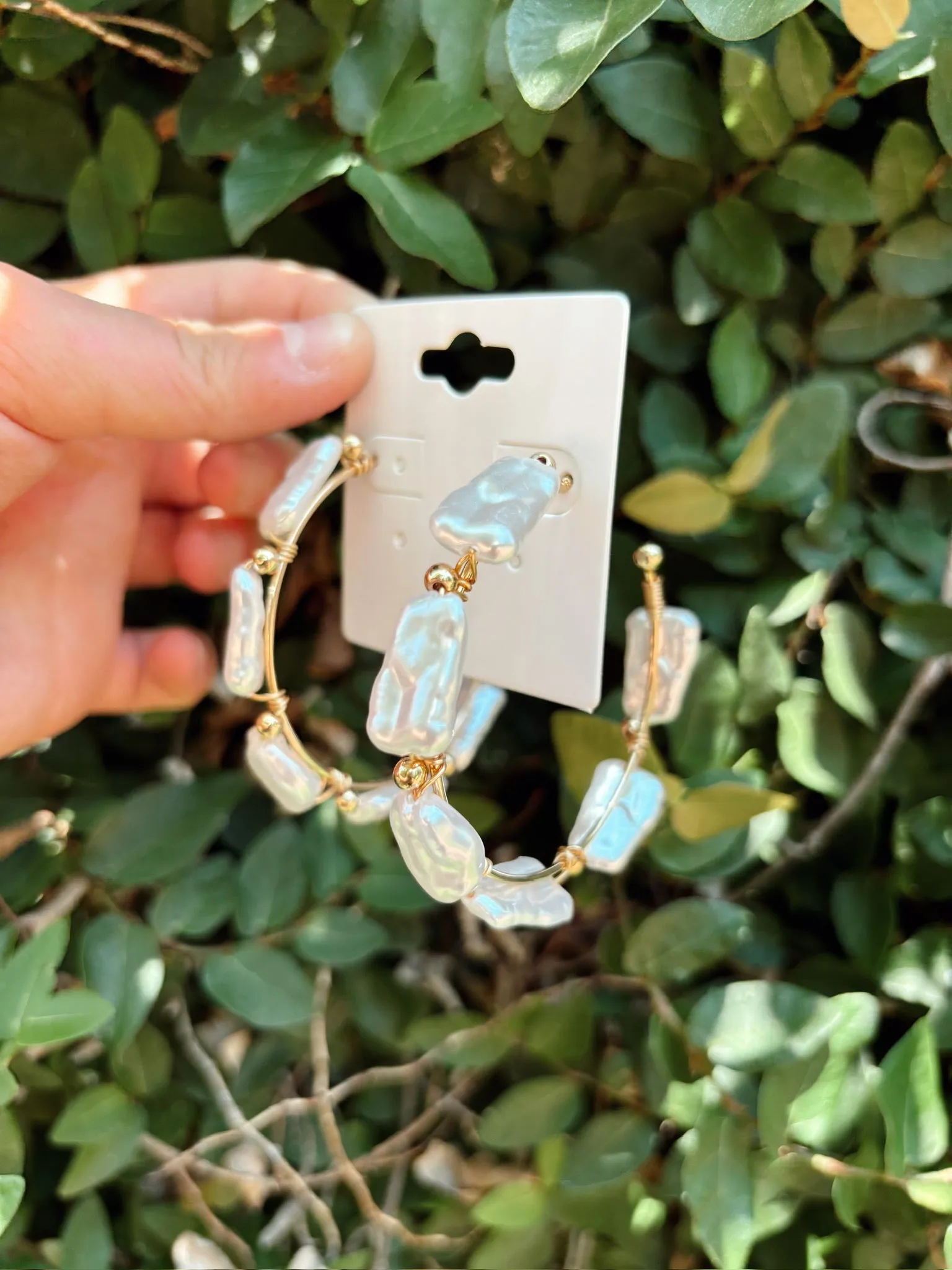 Big Pearl Hoops