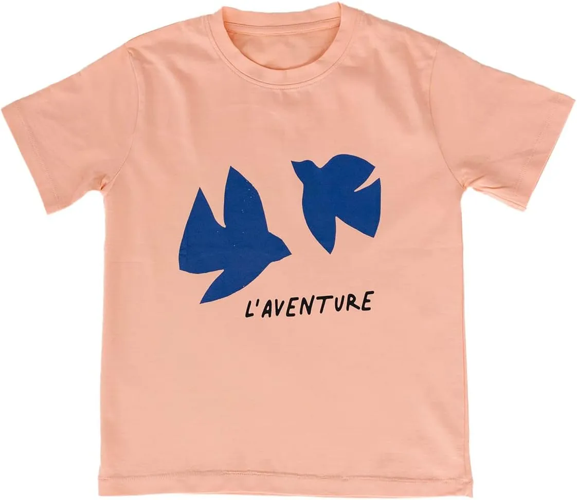 Boys and Girls 100% Organic Cotton T-Shirt, Crewneck Shirt for Toddlers and Kids