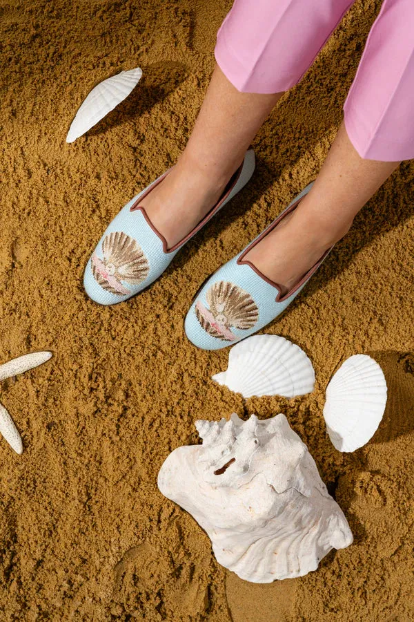 BY PAIGE - NEEDLEPOINT LOAFER IN SCALLOP WITH PEARL