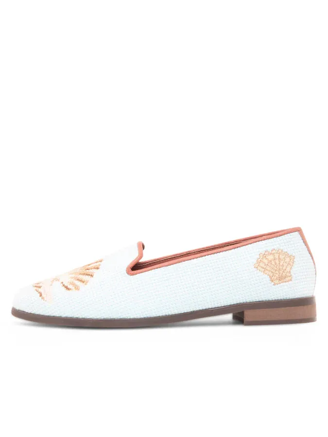 BY PAIGE - NEEDLEPOINT LOAFER IN SCALLOP WITH PEARL