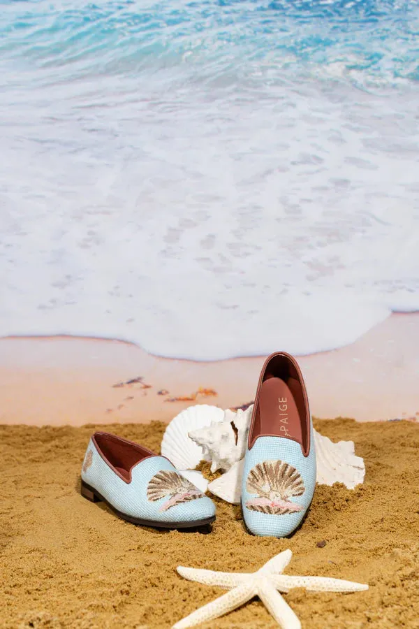 BY PAIGE - NEEDLEPOINT LOAFER IN SCALLOP WITH PEARL