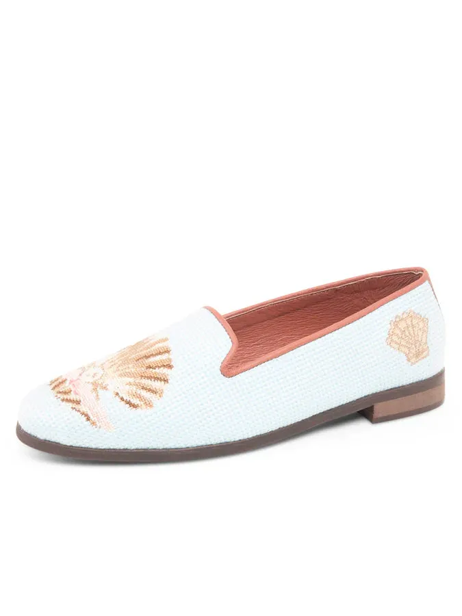 BY PAIGE - NEEDLEPOINT LOAFER IN SCALLOP WITH PEARL