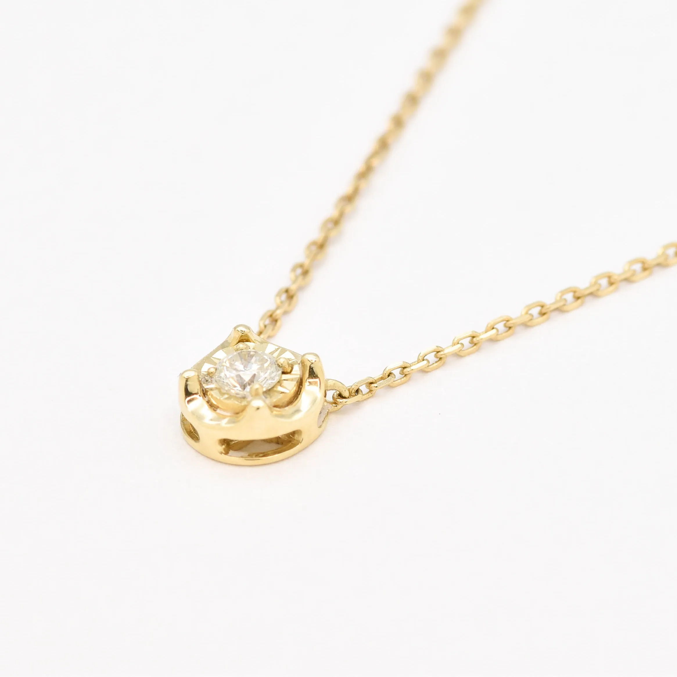 CERTIFIED Natural Diamond Necklace – 14k Solid Gold Necklace – Real Gold Diamond Dainty Necklace