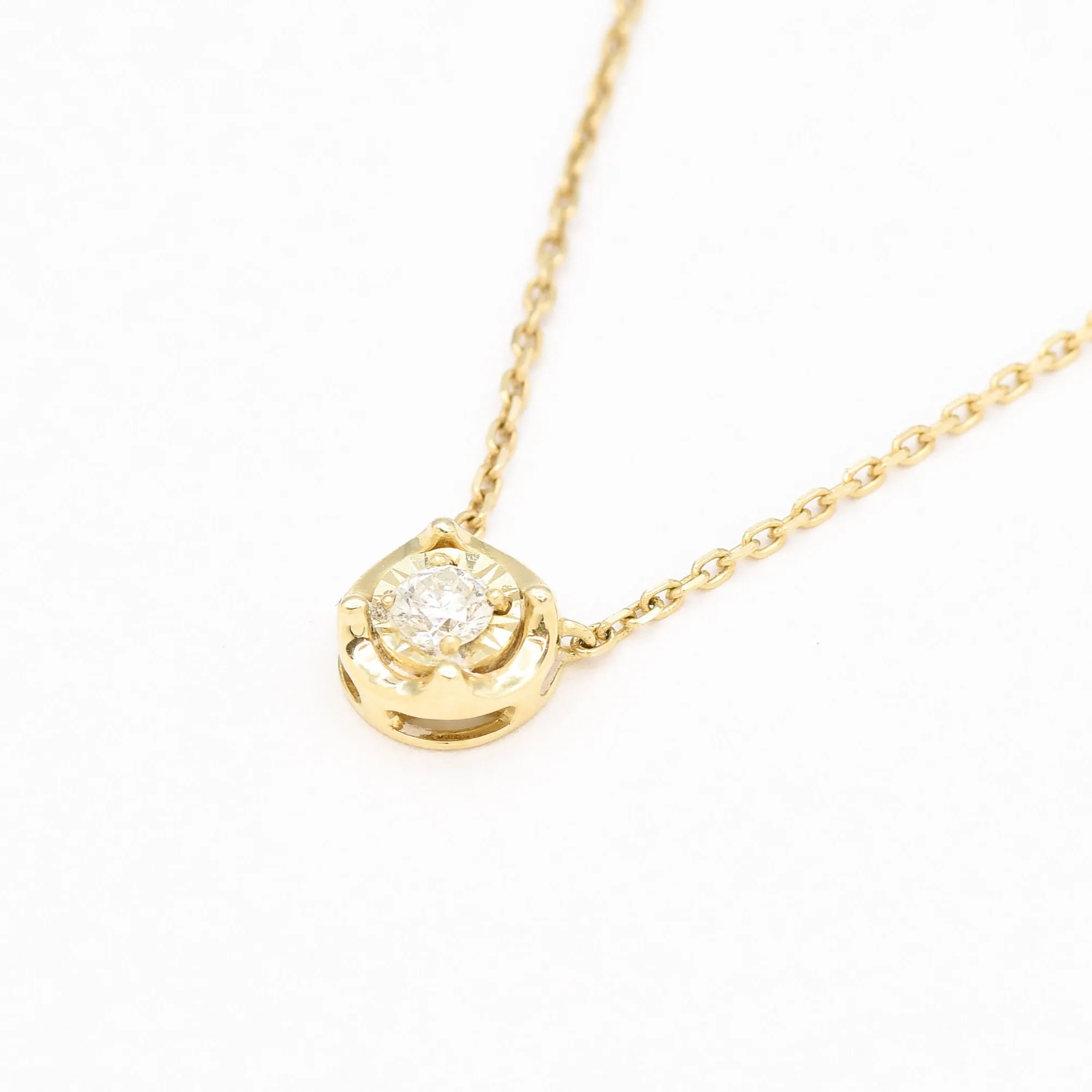 CERTIFIED Natural Diamond Necklace – 14k Solid Gold Necklace – Real Gold Diamond Dainty Necklace