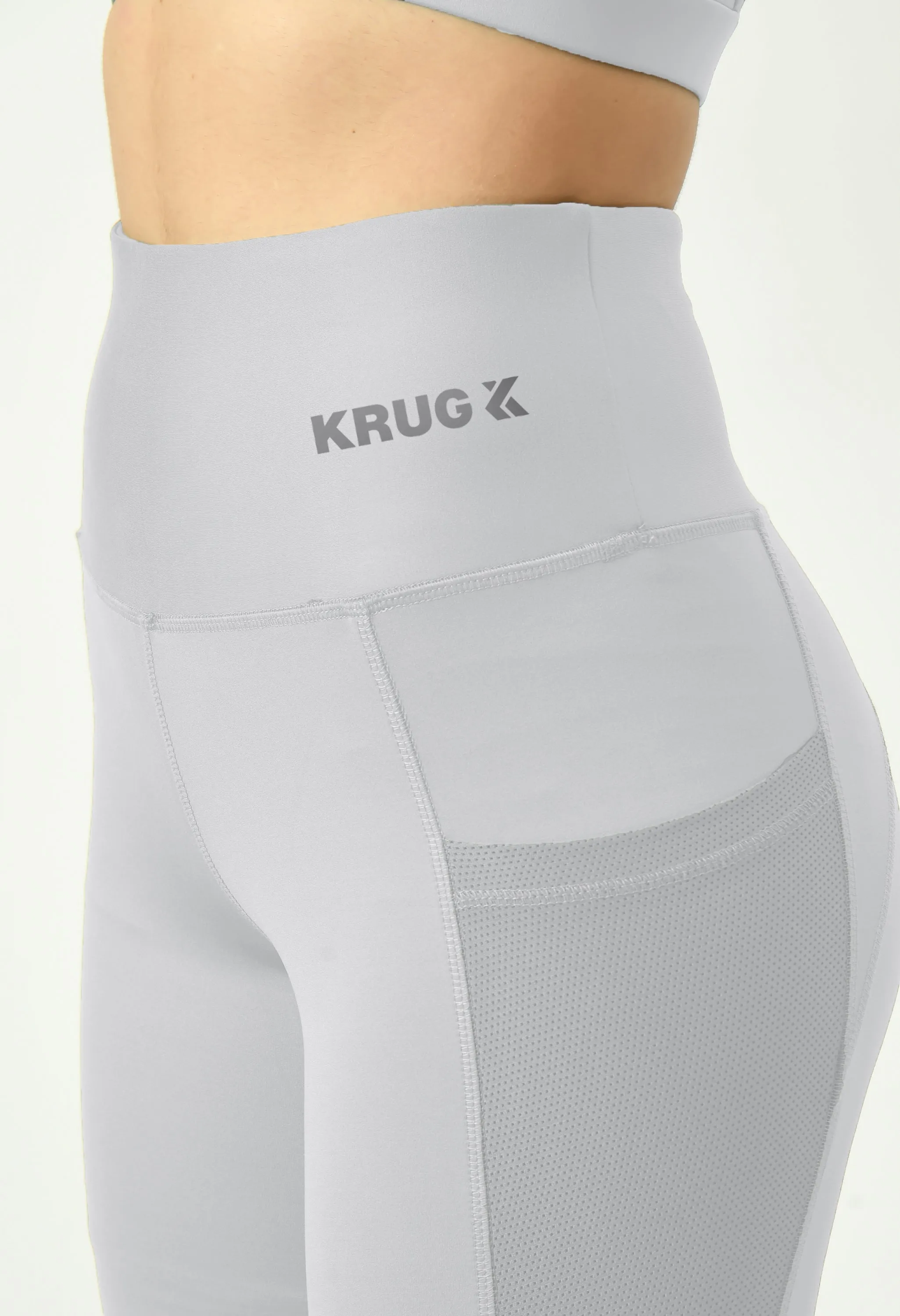 Cloud Grey Sports Bra & Leggings Co-Ord Set For Women