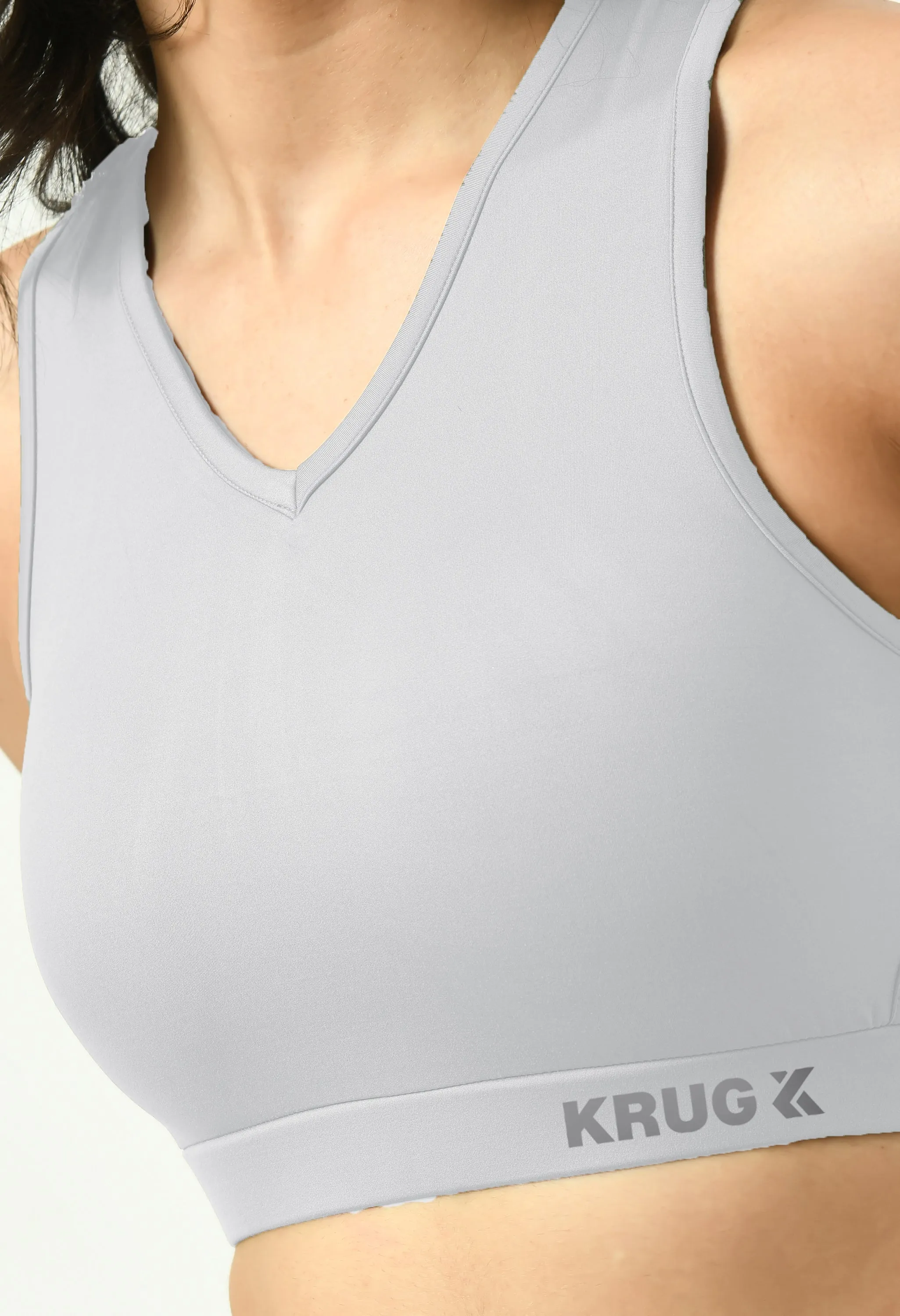 Cloud Grey Sports Bra & Leggings Co-Ord Set For Women