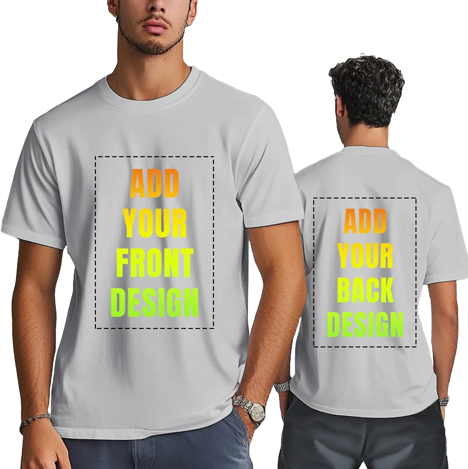 Custom T Shirts for Men Design Your Own Front and Back with Picture/Text