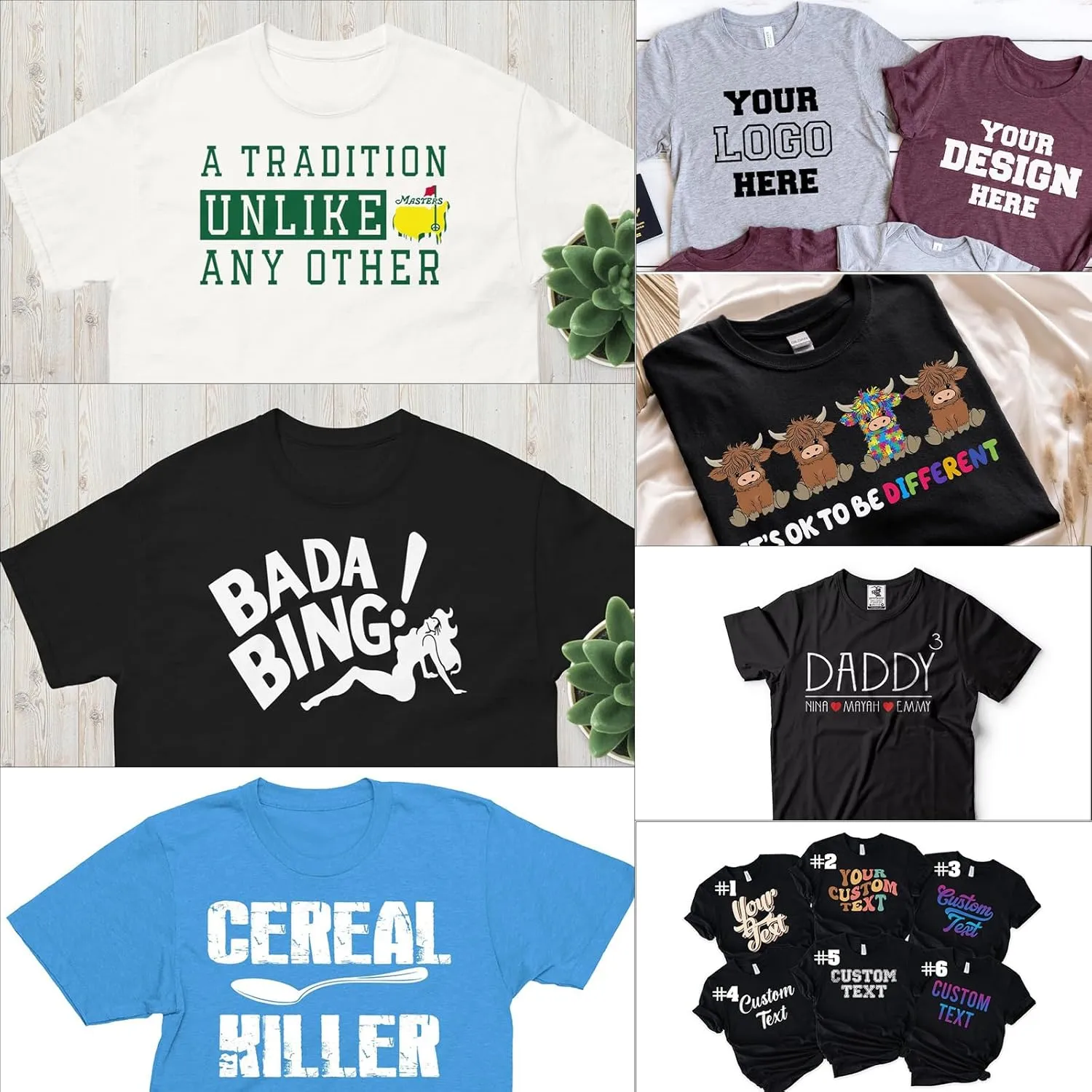 Custom T Shirts for Men Design Your Own Front and Back with Picture/Text