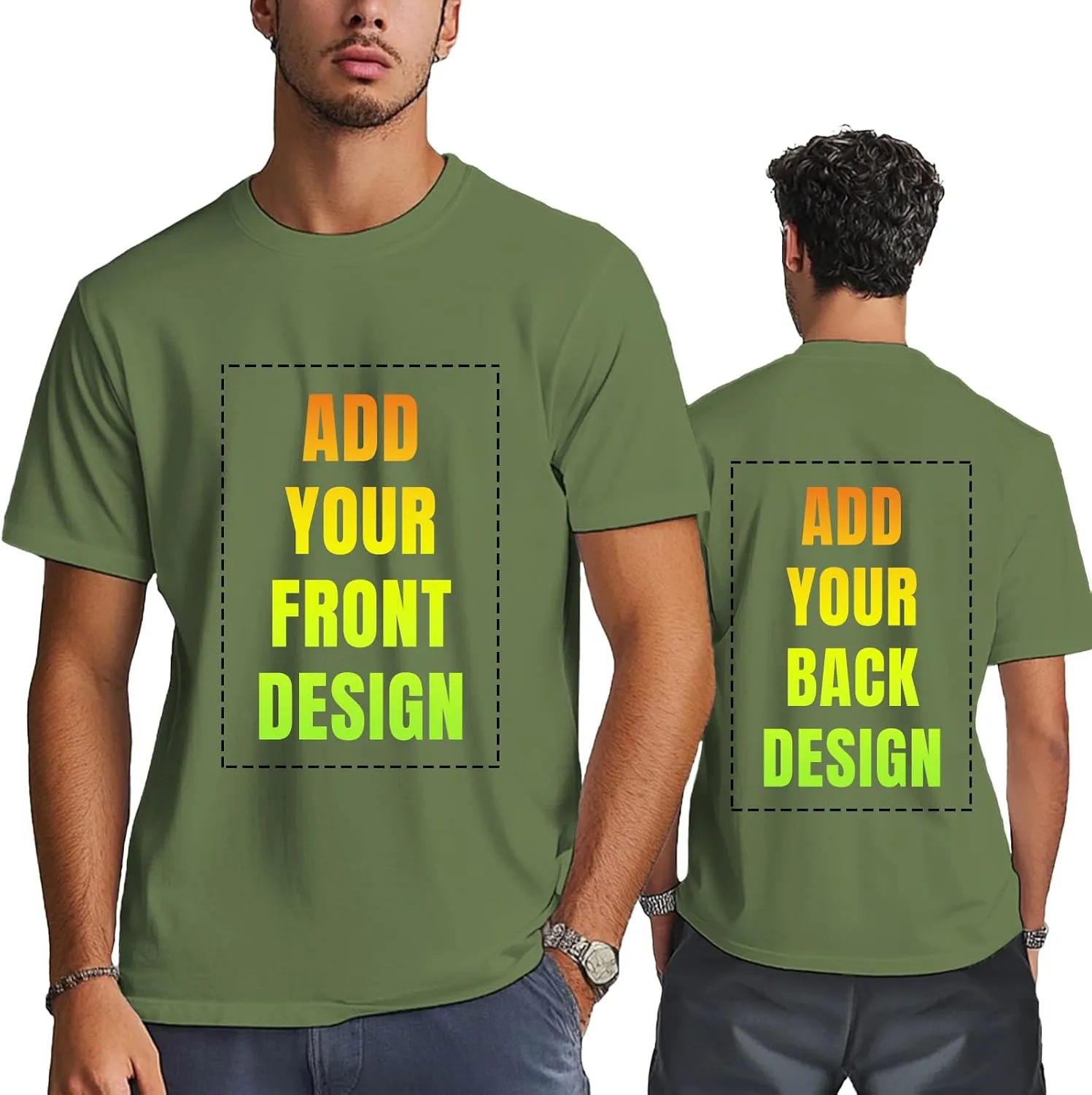 Custom T Shirts for Men Design Your Own Front and Back with Picture/Text