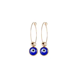 Dainty and small evil eye hoop earrings