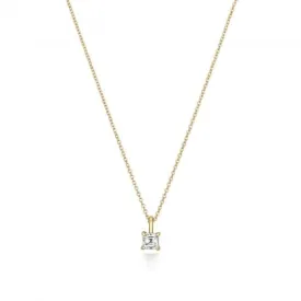 Diamond Jewellery 18ct Gold Asscher Cut Diamond Necklace NDQ161