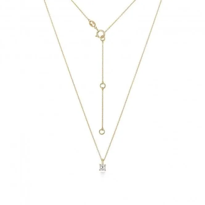 Diamond Jewellery 18ct Gold Asscher Cut Diamond Necklace NDQ161