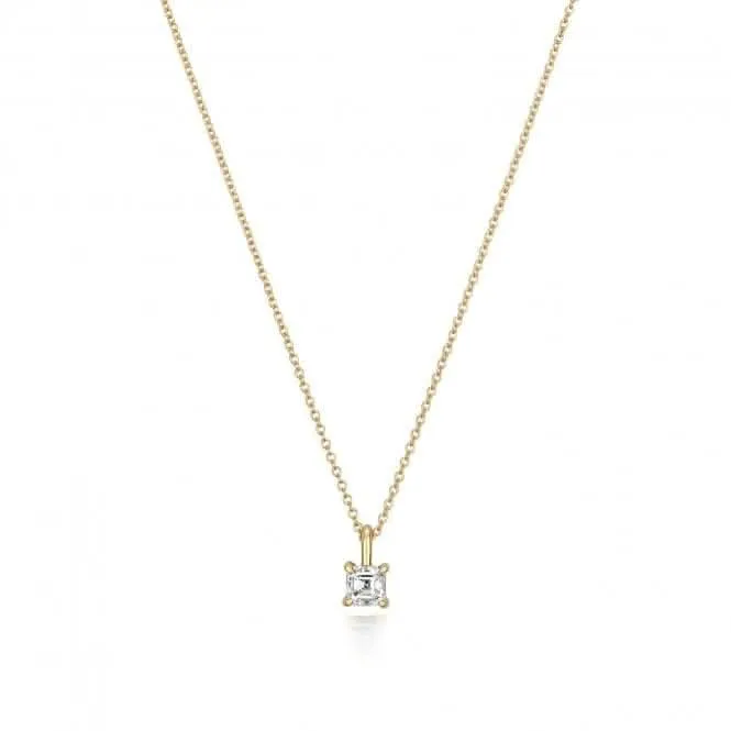Diamond Jewellery 18ct Gold Asscher Cut Diamond Necklace NDQ161
