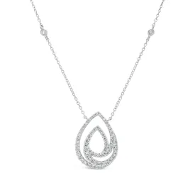 Diamond Teardrop Swirl Necklace