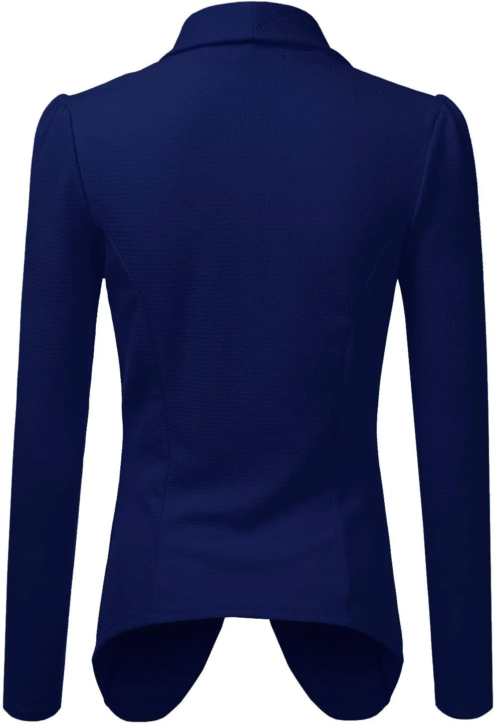 DOUBLJU Classic Draped Open Front Long Sleeve Business Casual Work Deconstructed Blazer Jackets for Womens with Plus Size