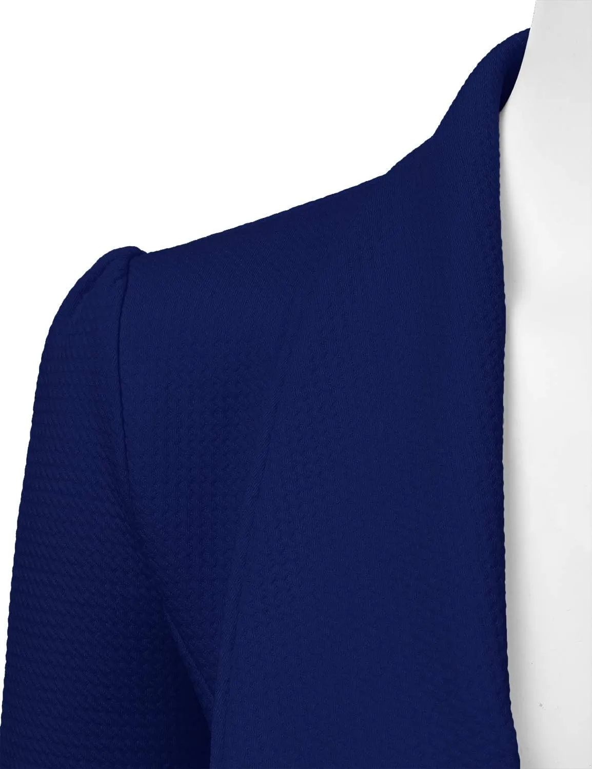 DOUBLJU Classic Draped Open Front Long Sleeve Business Casual Work Deconstructed Blazer Jackets for Womens with Plus Size