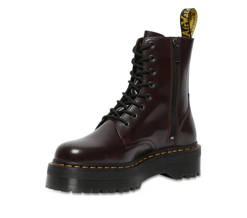 Dr Martens Jadon Burgundy Old Oxblood Polished Smooth Boots 27311626