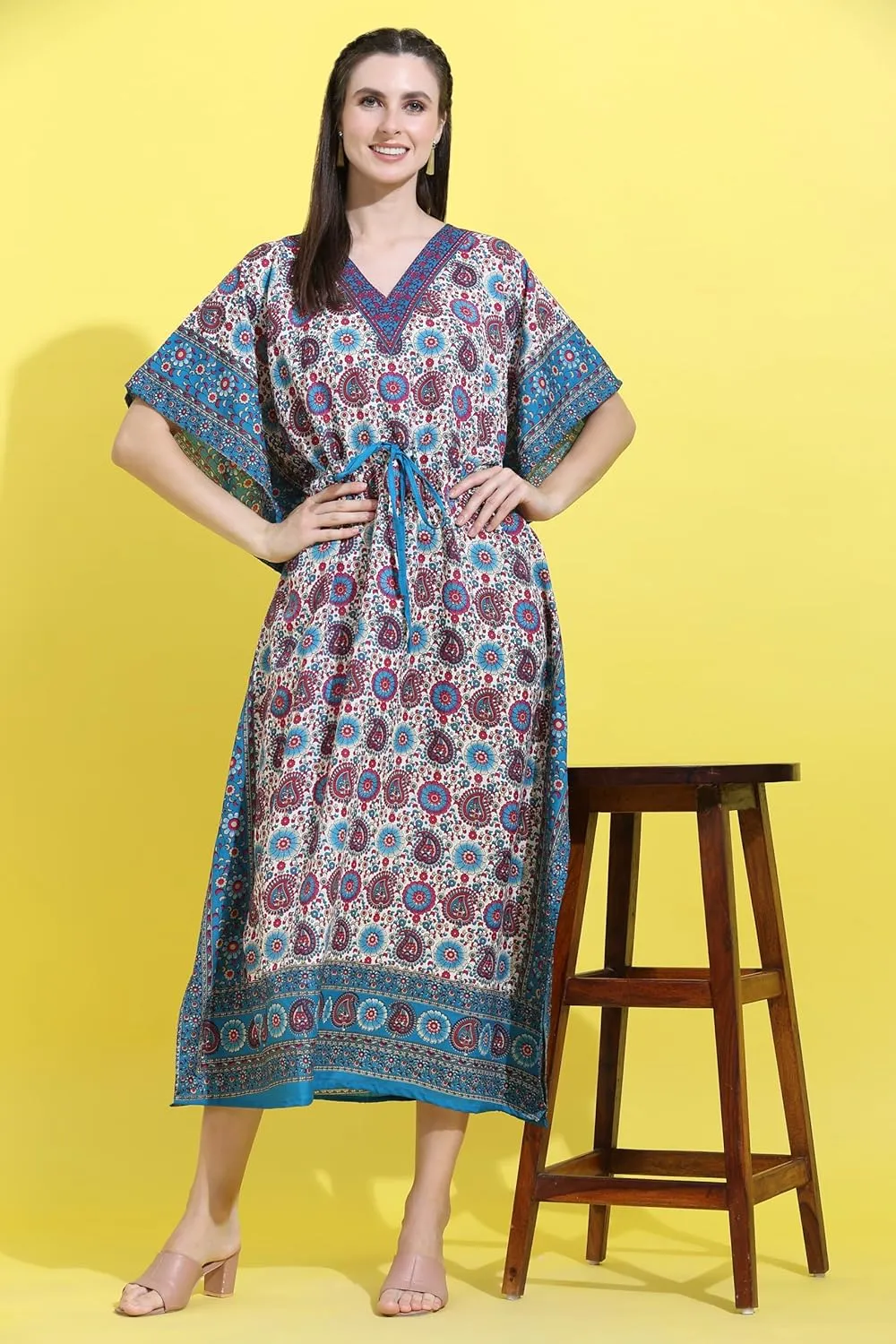 Embrace the Flow and Freedom of This Stunning Long Kaftan Perfect for Those Sunny Days or Cozy Nights