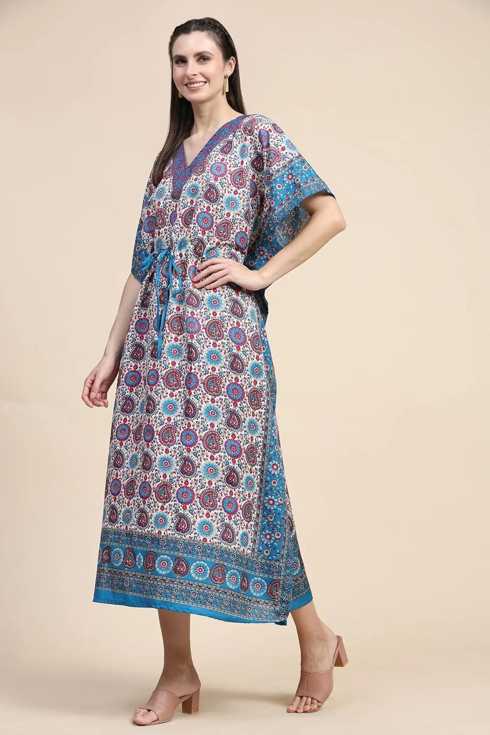 Embrace the Flow and Freedom of This Stunning Long Kaftan Perfect for Those Sunny Days or Cozy Nights