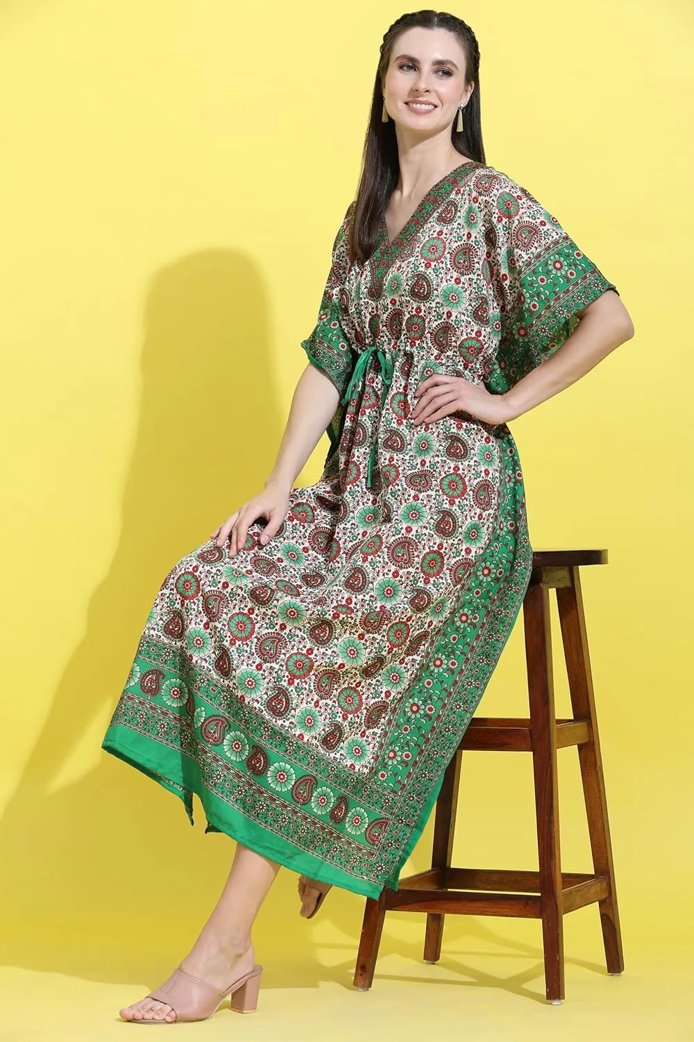 Embrace the Flow and Freedom of This Stunning Long Kaftan Perfect for Those Sunny Days or Cozy Nights