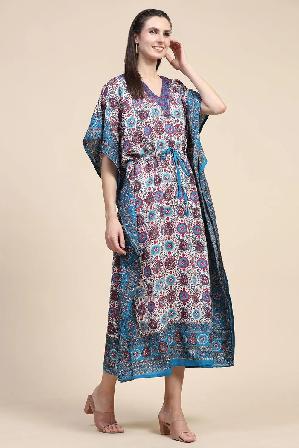 Embrace the Flow and Freedom of This Stunning Long Kaftan Perfect for Those Sunny Days or Cozy Nights
