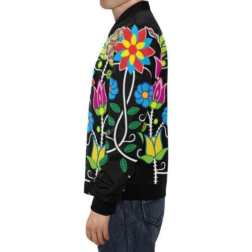 Floral Beadwork-04 Bomber Jacket for Men