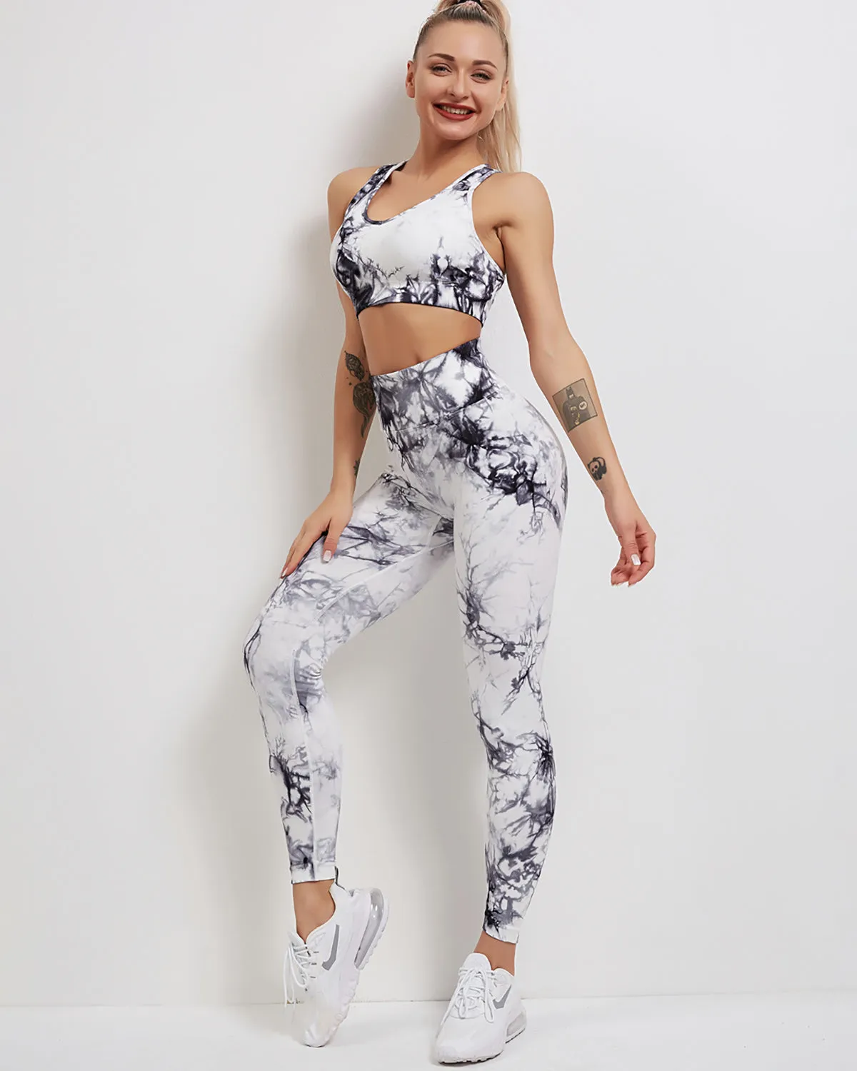 Fojo Dye Seamless Scrunch Leggings - White
