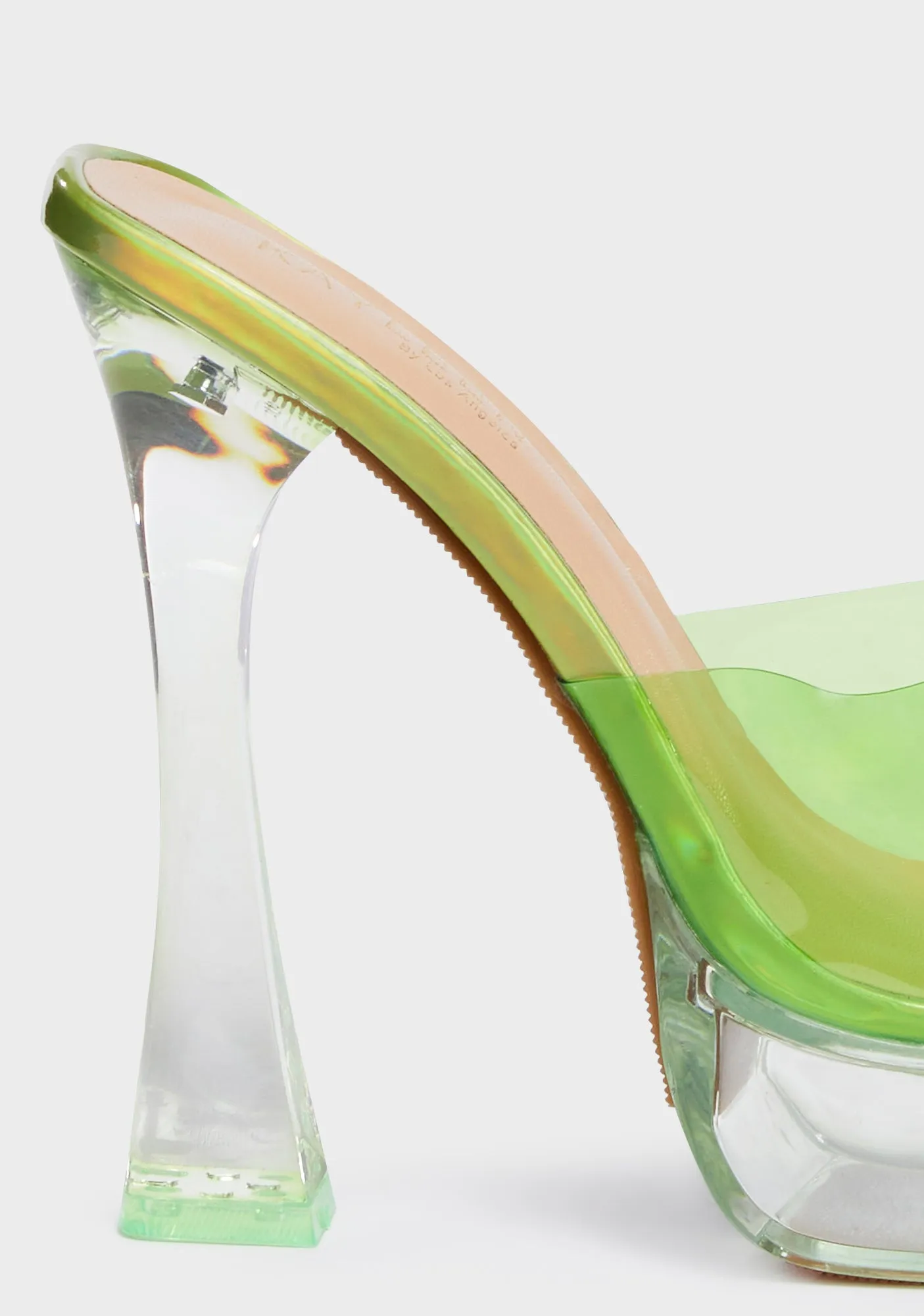 Glass Dreams Platform Heels - Green