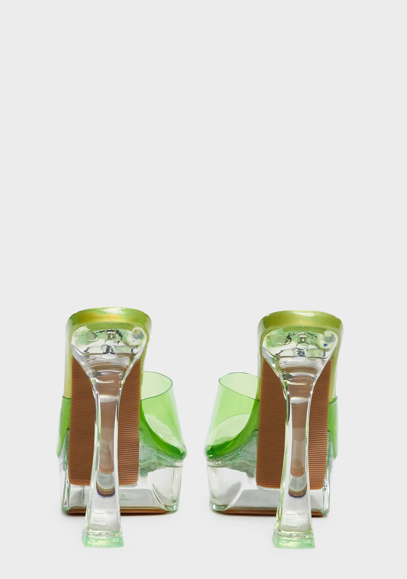 Glass Dreams Platform Heels - Green
