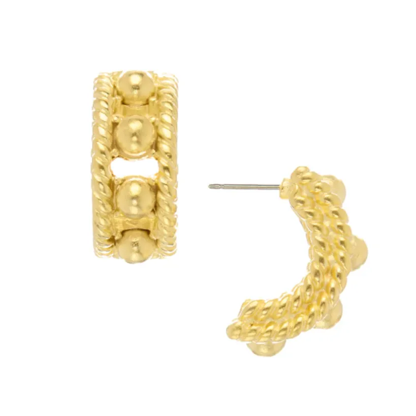 Gold Capri Small Hoop Post Earring