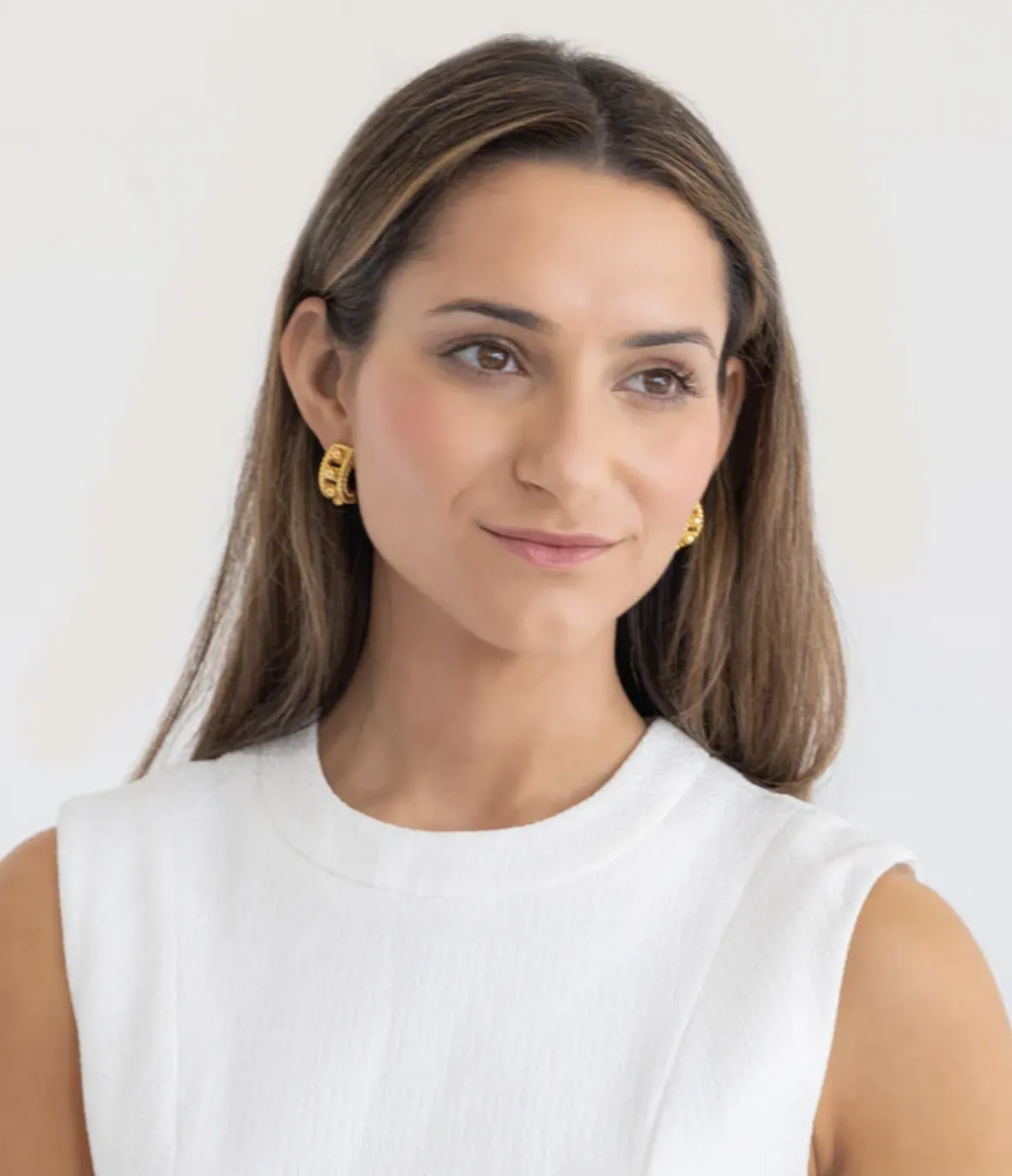 Gold Capri Small Hoop Post Earring