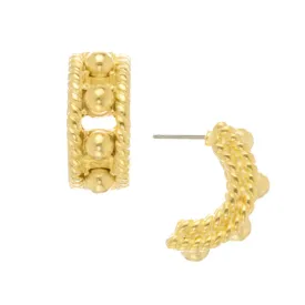 Gold Capri Small Hoop Post Earring