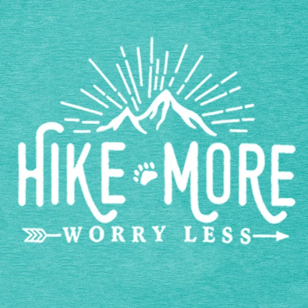 Hiking Shirt for Women Adventure Mountain Graphic Athletic Shirts Funny Hike More Worry Less Tee Tops