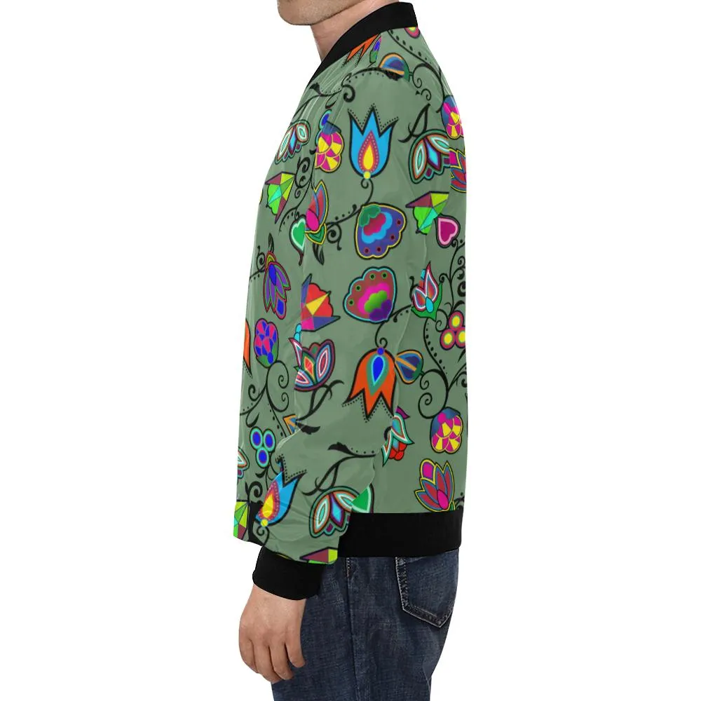 Indigenous Paisley Dark Sea Bomber Jacket for Men