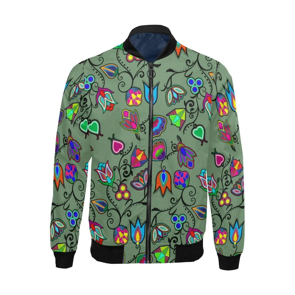 Indigenous Paisley Dark Sea Bomber Jacket for Men