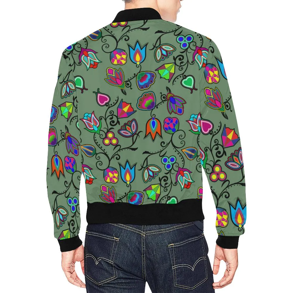 Indigenous Paisley Dark Sea Bomber Jacket for Men