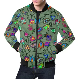 Indigenous Paisley Dark Sea Bomber Jacket for Men