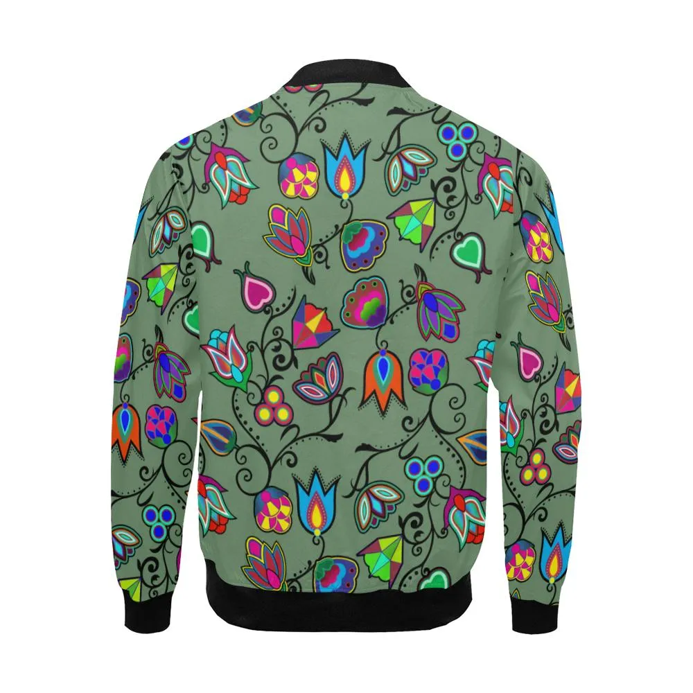 Indigenous Paisley Dark Sea Bomber Jacket for Men